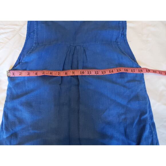 Elena Baldi 100% Linen Blue Swim Cover Up Beach Dress Size S Made in Italy - Picture 8 of 9